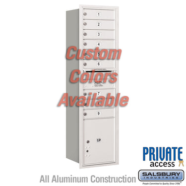 Recessed Mounted 4C Horizontal Mailbox (Includes Master Commercial Lock) - Maximum Height Unit (57 1/8 Inches) - Single Column - 9 MB1 Doors / 1 PL4.5 - Custom Color - Rear Loading - Private Access